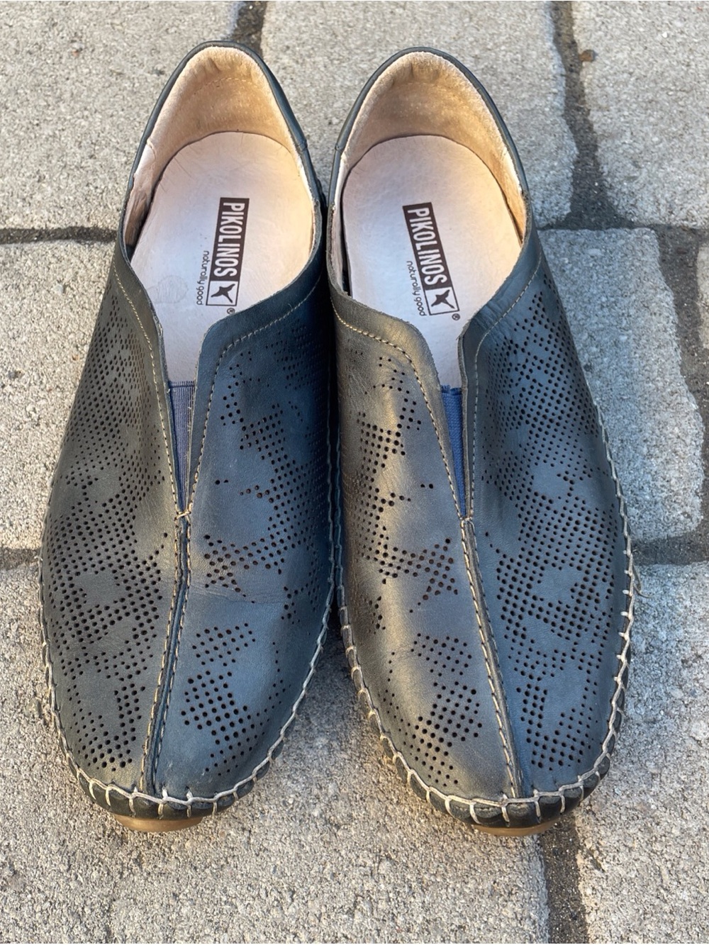 Pikolinos Jerez Slip Ons Olive Green Shoes EU38/US 7.5-8 Leather Floral GUC